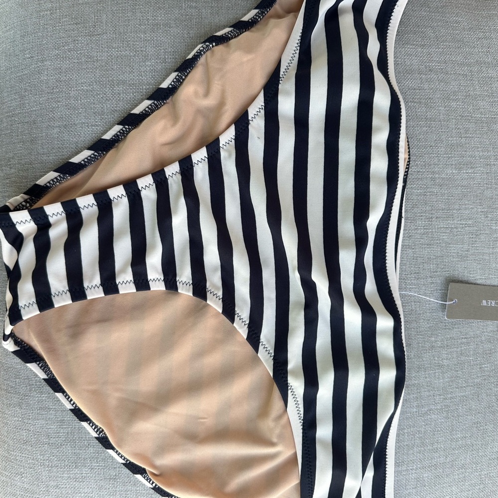 J. Crew NWT Blue and White Striped Bikini Bottom